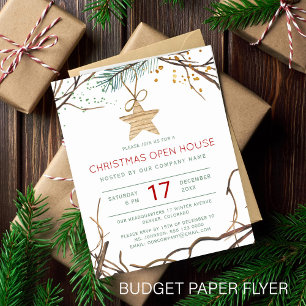 Flyer Convite à casa aberta moderno de Natal