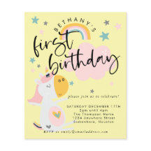 Convite Amarelo para primeiro aniversario de Garot