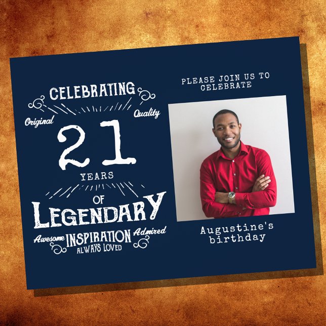 Flyer Convite aniversário de 21 anos de Orçamento Azul (Criador carregado)