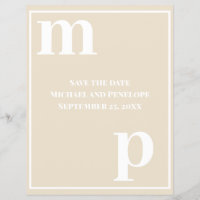 Convite Antecipado de Casamento Monograma Champagn