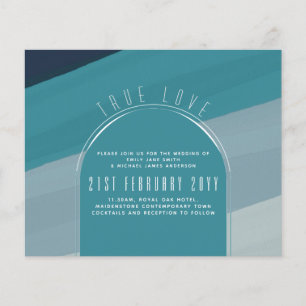 Flyer Convite Contemporâneo para Casamento Verde Teal