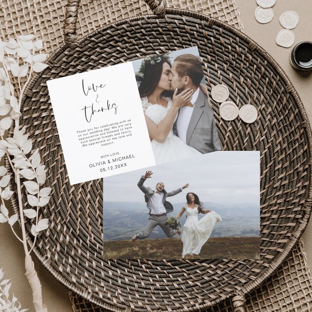 Flyer Convite de agradecimento de casamento econômico co (Criador carregado)