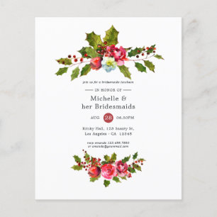 Flyer Convite de Almoço de Damas de Honra de Natal Holly
