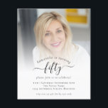 Flyer Convite de aniversário 50º Script de Foto PAPER<br><div class="desc">Um alternativo PAPER (não cartão) com valor de excelente SEM ENVELOPES com tamanho menor de 4, 5" x 5, 6" e a um preço orçamentário. (envelopes A6 padrão são o tamanho mais próximo ao ajustado). Convite de aniversário 50º Script de Fotografia. Um design minimalista totalmente personalizável para cinquenta ou qualquer...</div>