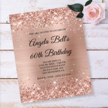 Convite de Aniversário de 60 Anos em Papel Brilhan