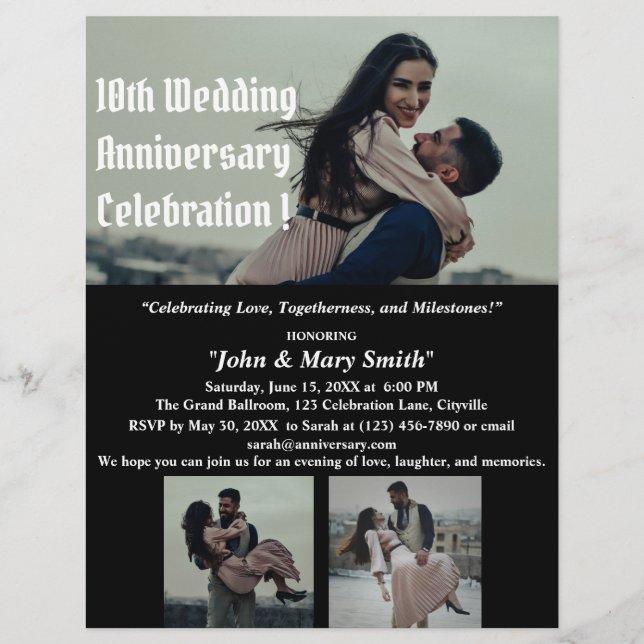 Flyer Convite de Aniversário de Casamento  (Frente)