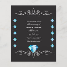 Convite de Aniversário de Casamento de Diamante