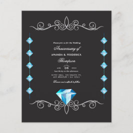 Flyer Convite de Aniversário de Casamento de Diamante