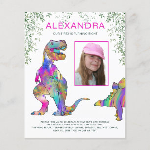 Flyer Convite de Aniversário de Meninas com Orçamento de