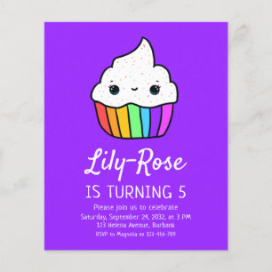 Flyer Convite de aniversário do TIPO DE Cupcake DE PAP