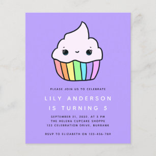 Flyer Convite de aniversário do TIPO DE Cupcake DE PAPE