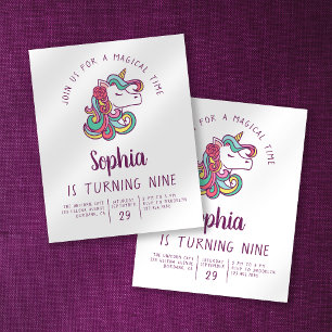 Flyer Convite de aniversário do Unicórn Kid de Orçame