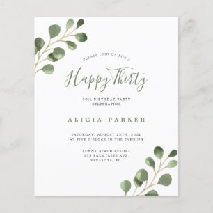 Flyer Convite de aniversário elegante do orçamento 30 an