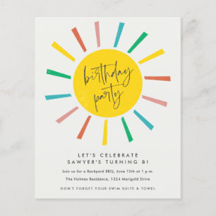 Flyer Convite de Aniversário Infantil com Roteiro de Sol