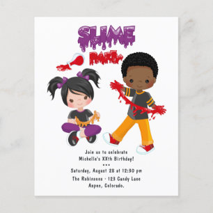 Flyer Convite de Aniversário para Festa de Slime Fofa