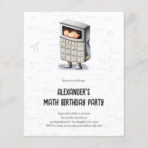 Flyer Convite de Aniversário para Fórmulas Matemáticas C