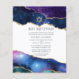 Flyer Convite de Bat Mitzvah Galaxy Ágata