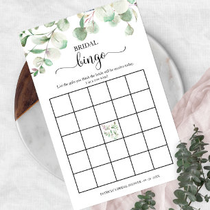 Flyer Convite de Bingo para Chá de Noiva com Eucalipto V