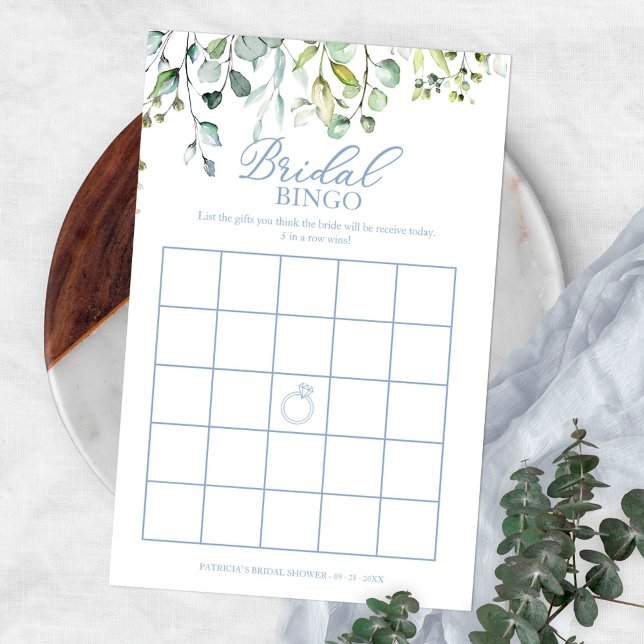 Flyer Convite de Bingo para Chá de Noiva com Eucalipto V (Criador carregado)