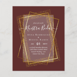 Flyer Convite de Boda, Orçamento DOURADO para Casamento