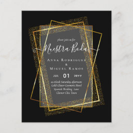 Flyer Convite de Boda, Orçamento DOURADO para Casamento