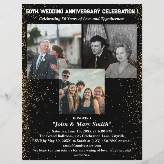 Flyer Convite de Bodas de Ouro 50 Anos (Frente)