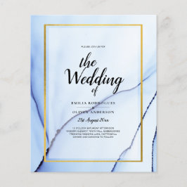 Flyer Convite de Casamento Abstrato LeahG Azul Marinho D
