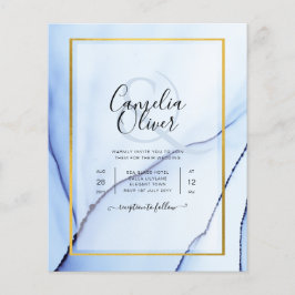 Flyer Convite de casamento abstrato LeahG azul marinho d