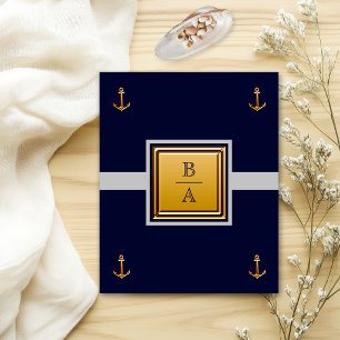 Flyer Convite de Casamento Azul Cinza Marinho Náutico Ec