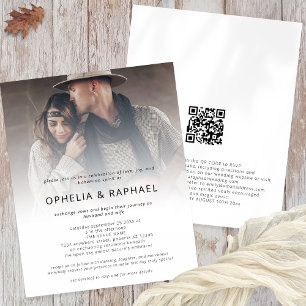 Flyer Convite de casamento Bohemian QR Sobreposição de F