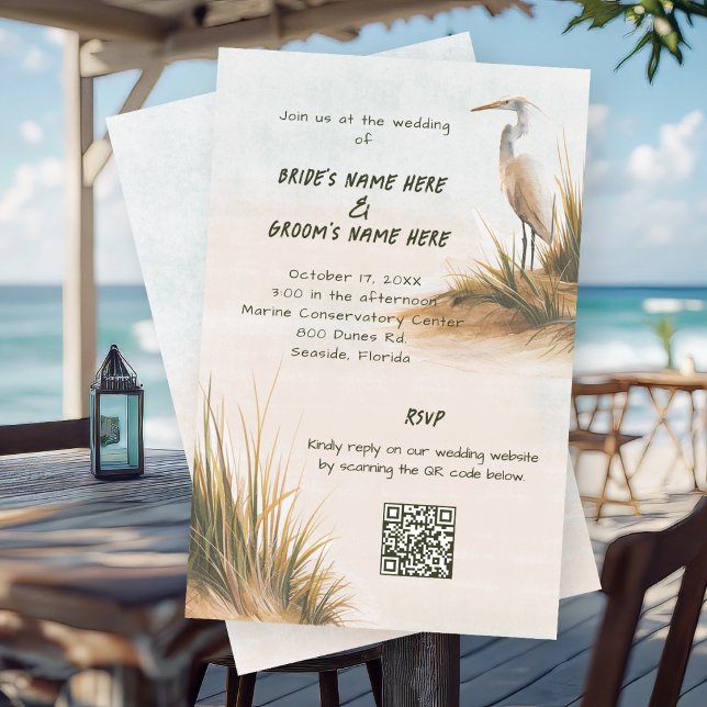 Flyer Convite de Casamento Budget Costeiro Garça nas Dun (Criador carregado)