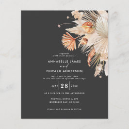 Flyer convite de casamento capim dos pampas boêmio econô
