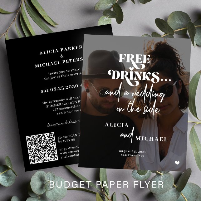 Flyer Convite de casamento casual online com foto orçame (Criador carregado)