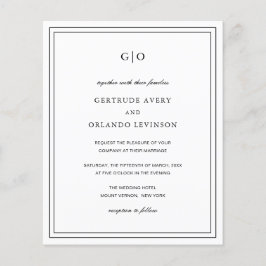Flyer Convite de Casamento Clássico Preto e Branco Econô