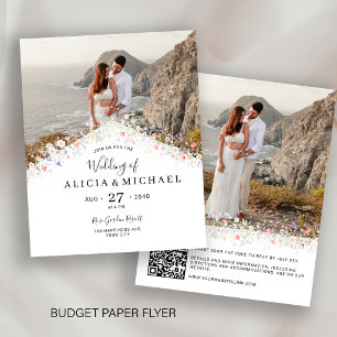 Flyer Convite de casamento com código QR orçamento 2 fot