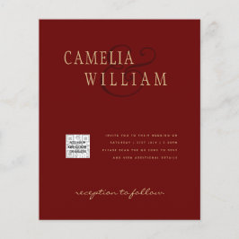 Flyer Convite de Casamento com Código QR para Economizar