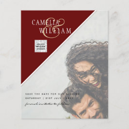 Flyer Convite de Casamento com Código QR para Economizar