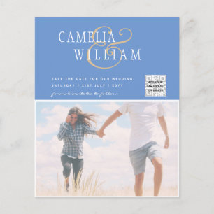 Flyer Convite de Casamento com Código QR para Economizar