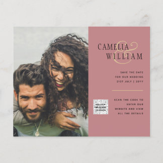 Flyer Convite de Casamento com Código QR para Economizar