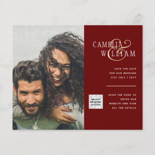 Flyer Convite de Casamento com Código QR para Economizar
