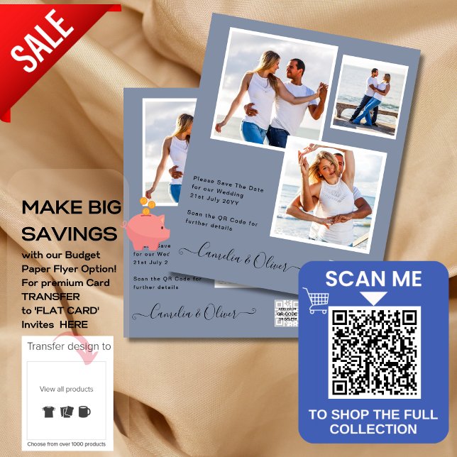 Flyer Convite de Casamento com Código QR para Economizar (Criador carregado)