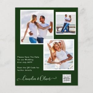 Flyer Convite de Casamento com Código QR para Economizar