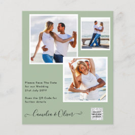 Flyer Convite de Casamento com Código QR para Economizar