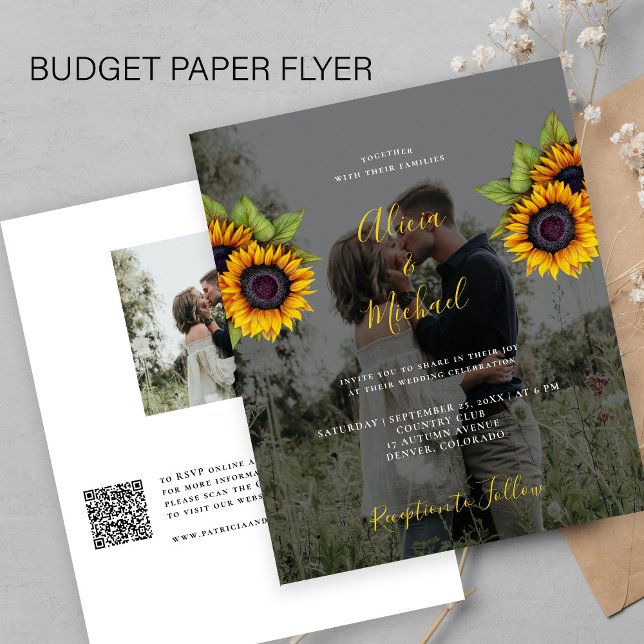 Flyer Convite de casamento com código QR para orçamento  (Criador carregado)