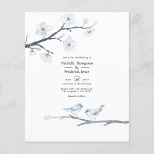 Flyer Convite de Casamento com Flores de Cerejeira Orçam