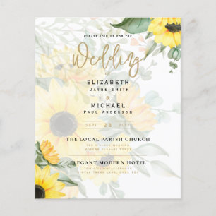Flyer Convite de Casamento com Foto e Girassóis