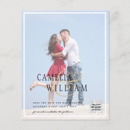 Flyer Convite de Casamento com Foto ECONOMICO Código QR 