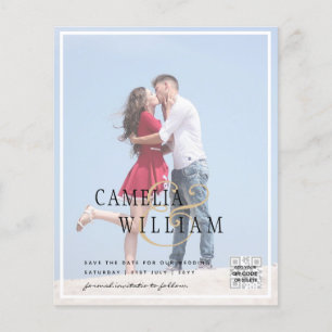 Flyer Convite de Casamento com Foto ECONOMICO Código QR 
