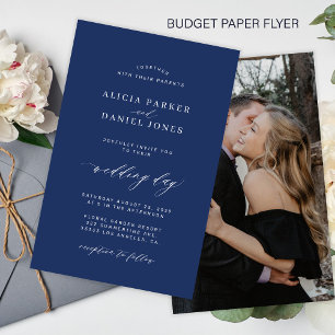 Flyer Convite de casamento com foto em preto e branco ec