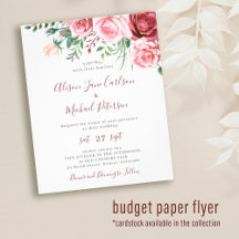 Convite de casamento com ilustração em aquarela fl
